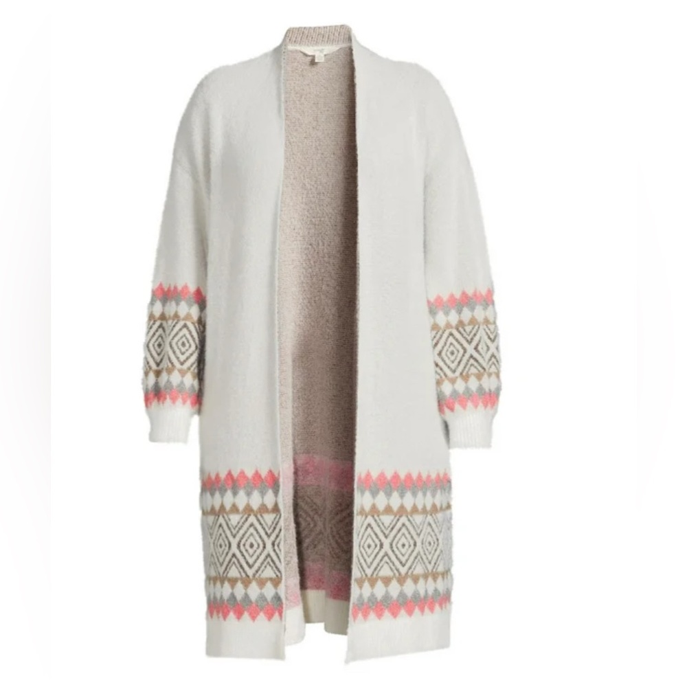Terra & Sky Women's Jacquard Eyelash Duster Cardigan long sweater size 16W-18W